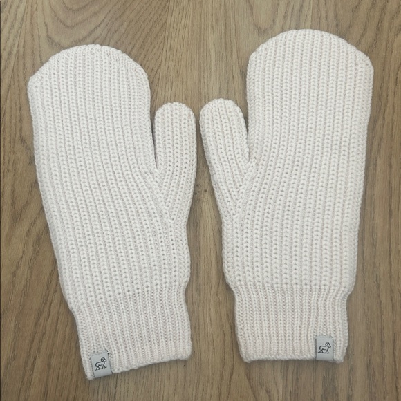 Woolx Women's Cream Marino Wool Mittens NWT - Picture 2 of 5